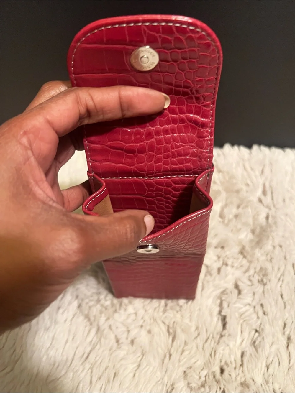 Compact Women's Card & Key Holder Set — Black, Red, White, Gray